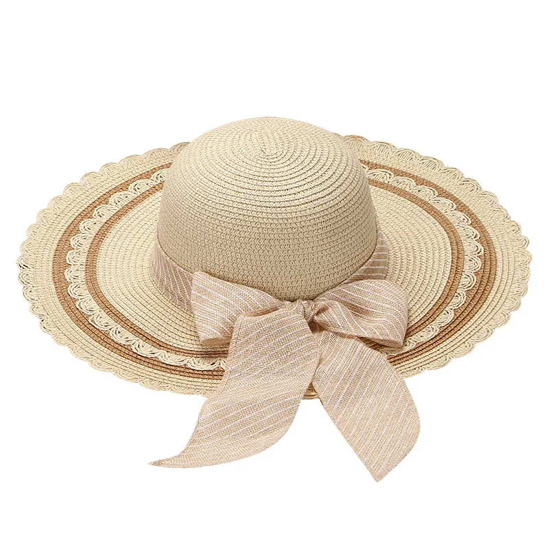 Соломенная Панама женская летняя защита от солнечных лучей на пляже Кепка