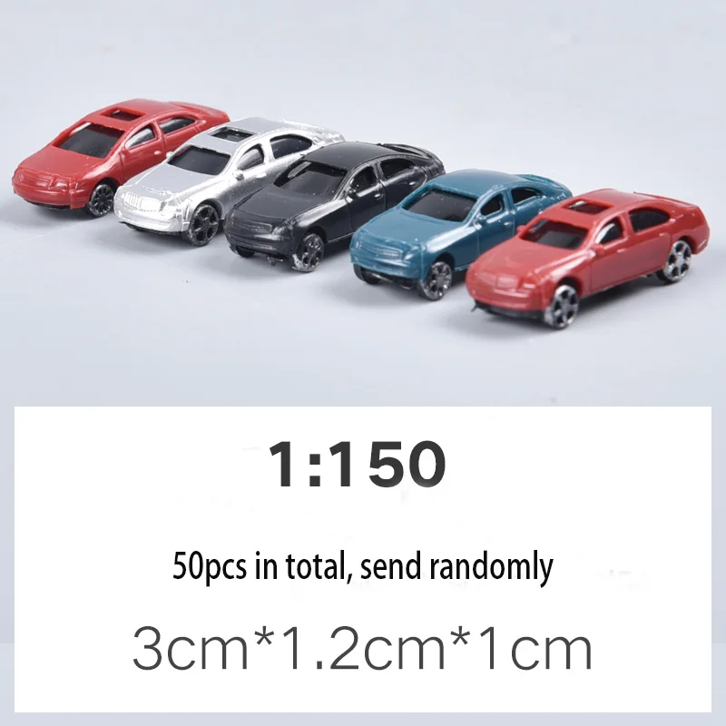 2 шт./10 шт./50 шт. модель автомобиля грузовик автобус 1: 75 1:100 1:150 1:200 строительство Поезд Макет Набор модель поезд Хо/ТТ/н масштаб железнодорожное моделирование - Цвет: 50pcs car 150 scale