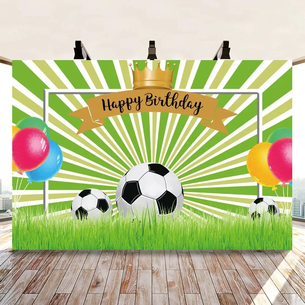

Champion Crown Football Soccer Field Stadium Grassland Baby Birthday Boy Backdrop Vinyl Photography Background For Photo Studio