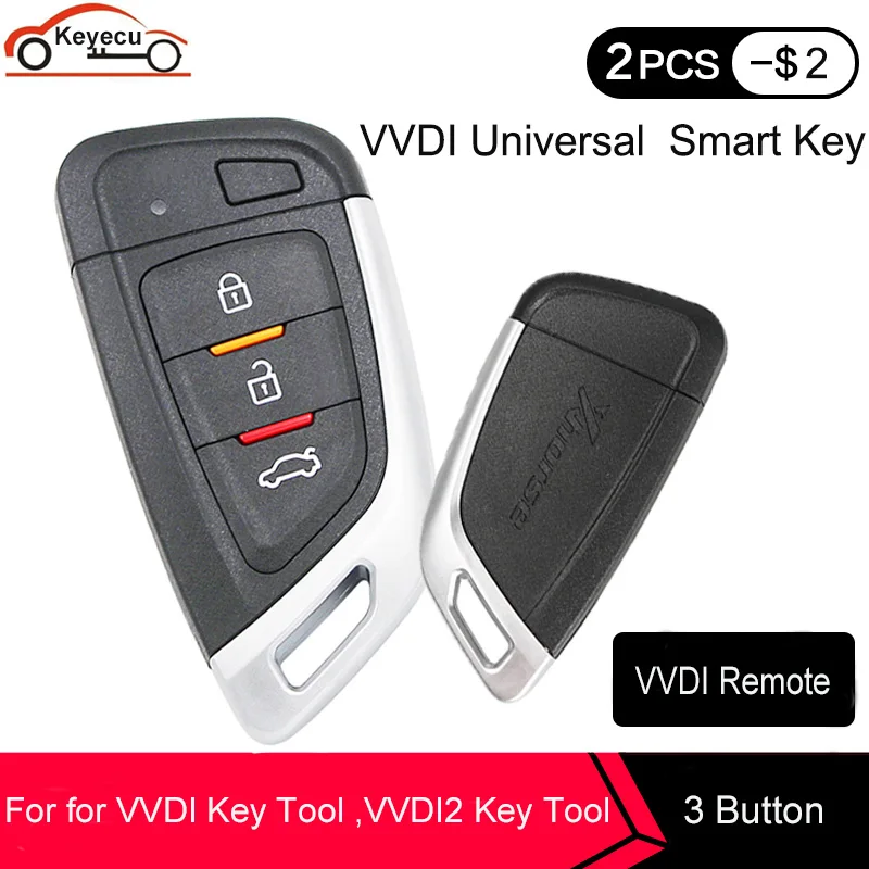 KEYECU 3 шт. ключ VVDI универсальная смарт карта для инструмент кнопки ключи