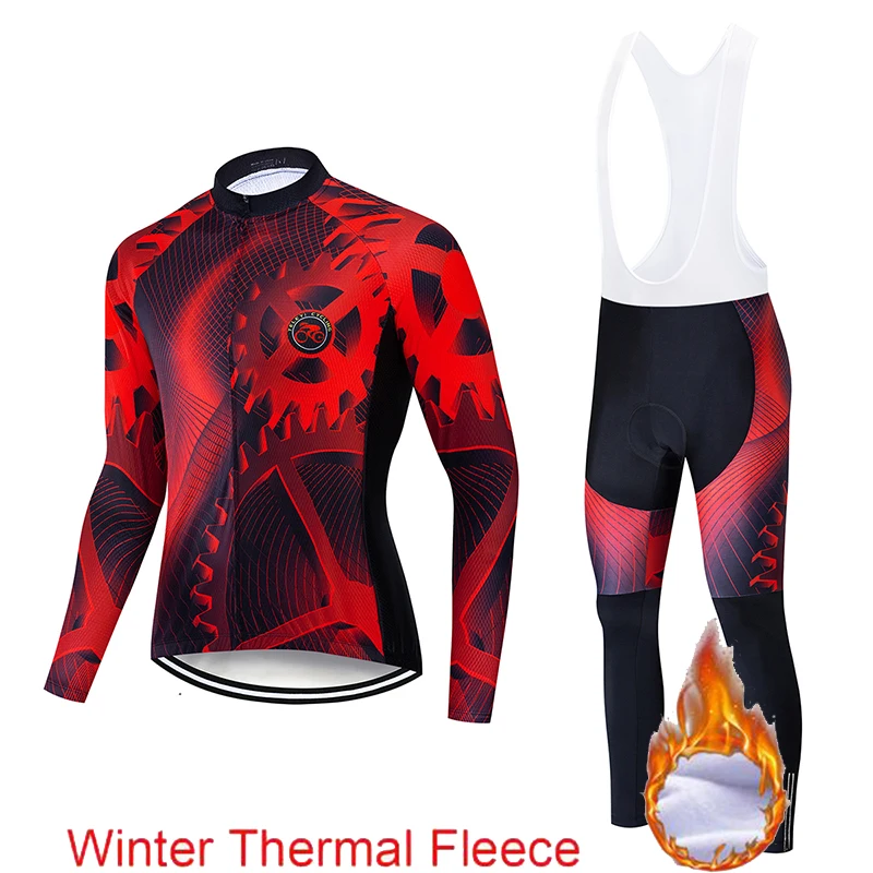 cycling set 4 Мужской зимний термо велосипедный комплект одежды teleyi с длинными рукавами для велоспорта Ropa Ciclismo мотобайк; велорубашка велосипедная одежда - Цвет: cycling set 4