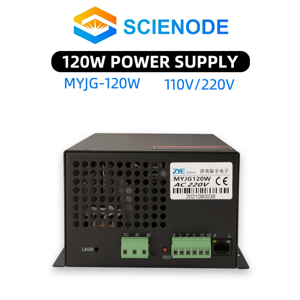 Scienode 120W Laser Power Supply Source MYJG-120W 110/220V With Display Screen for Co2 Laser Tube Cutting Machine Source enlarge