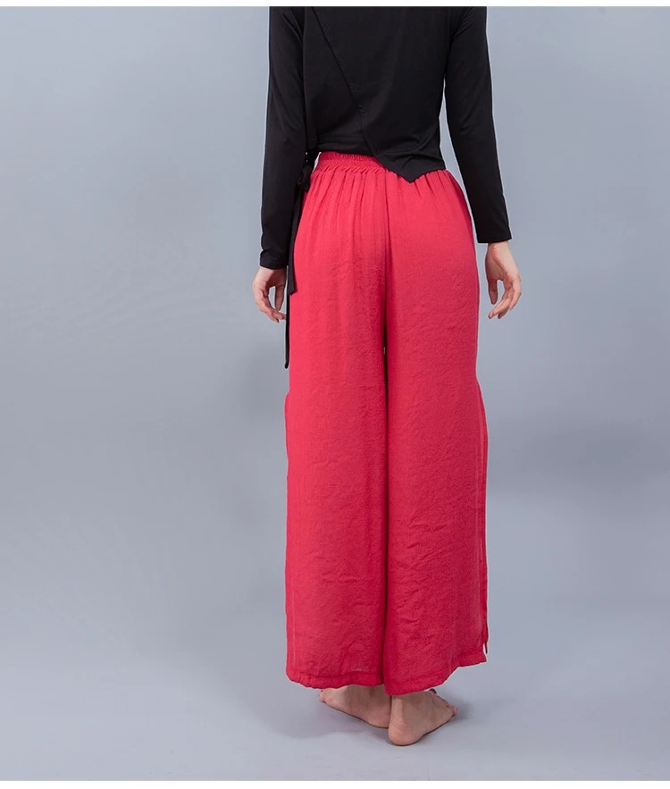 Modern Dance Acrobatics Pants Vents Of Cotton And Linen Practise Wide-Legged Elegant Classical Yoga Clothes One Piece |
