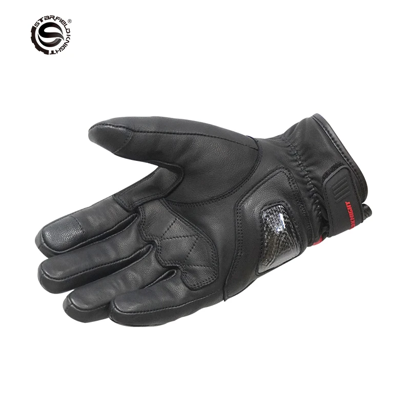 SFK Motorcycle Gloves Black Leather Gloves Waterproof Cycling Leather Gloves Touch Screen Guard Race Riding Motocross enlarge