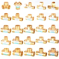 brass bsp 12 34 malefemale thread 3 way connector water gas pipe fitting adapter