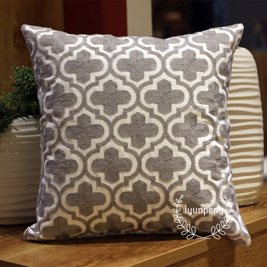 LeRadore Роскошные 3D вышитые Чехлы для подушек Геометрический стиль валик наволочка
