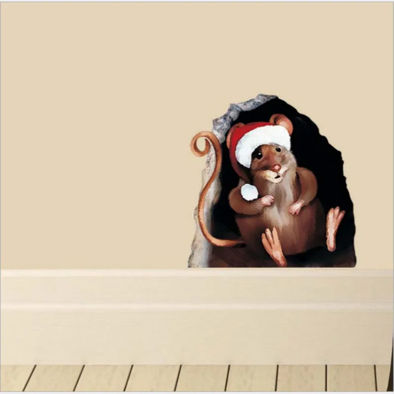 Настенная Наклейка с отверстием для мыши настенная наклейка уникальные детские