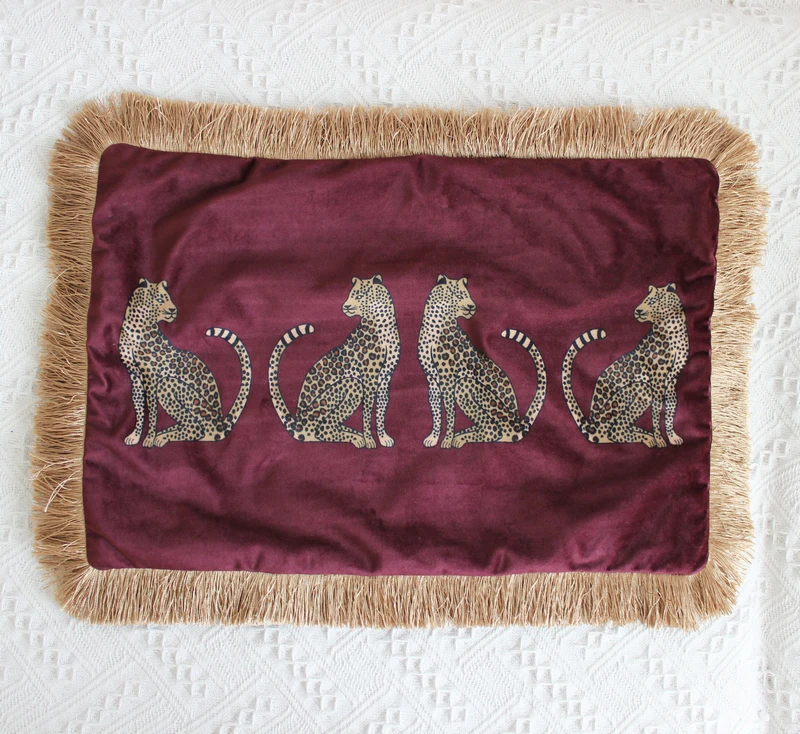 50 X 30 cm Леопардовая кисточка мягкий бархат Талия Прямоугольник квадратный диван наволочки наволочка 45 см - Цвет: 50 X 30 cm