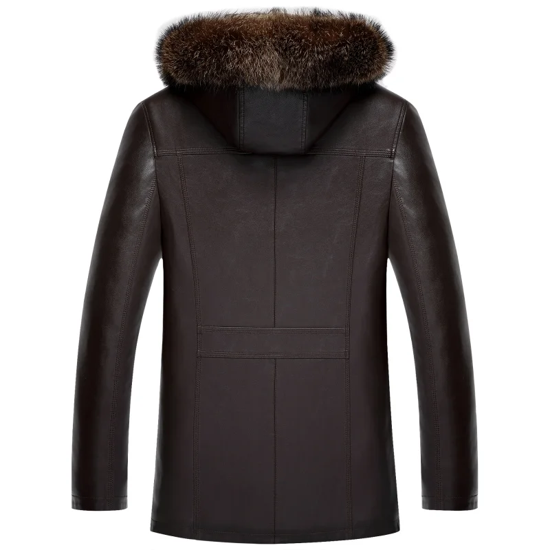 

2019 New Casual Long Real Fur Collar Winter Jackets Mens