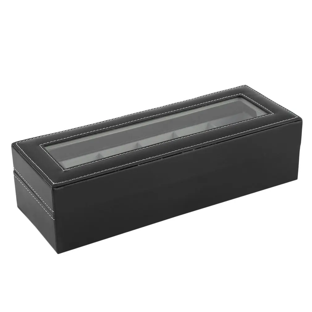 3/6 Grids Leather Watch Box Watch Display Case Storage Box With Metal Lock Watch Display Case Storage Box Organizer New