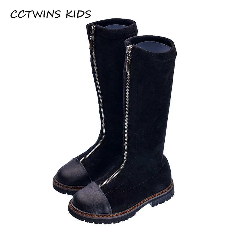 CCTWINS/детская обувь; коллекция года; модные зимние черные высокие сапоги для девочек; Детская Повседневная Теплая обувь для малышей; дышащие ботинки для малышей; HB018