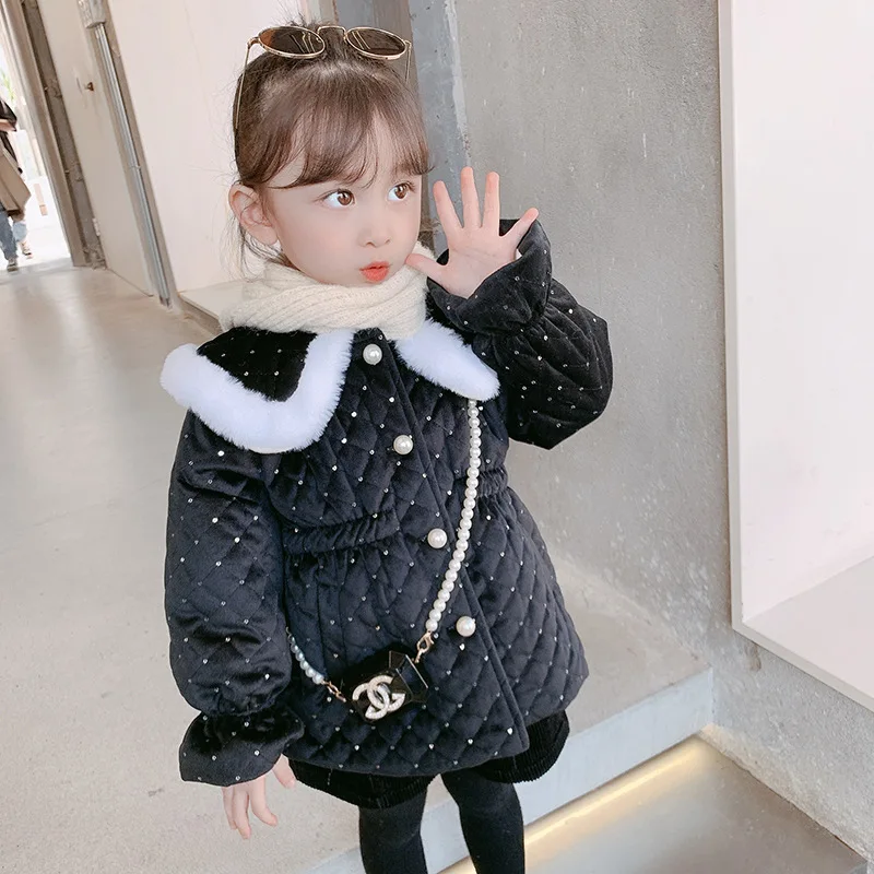 

Зимняя плотная теплая парка для девочек и мальчиков, детское флисовое пальто для малышей, куртка, верхняя одежда, длинное пальто 90-130 см, курт...