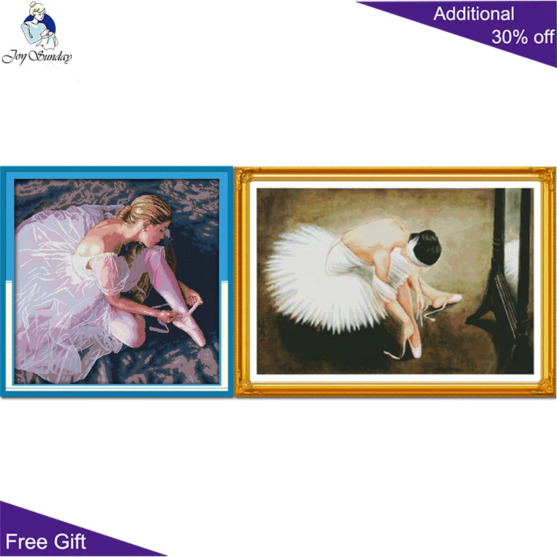 Набор для вышивки крестиком Joy Sunday R480 R517(2) 14CT 11CT|cross stitch kits|ballerina cross stitchset for embroidery |