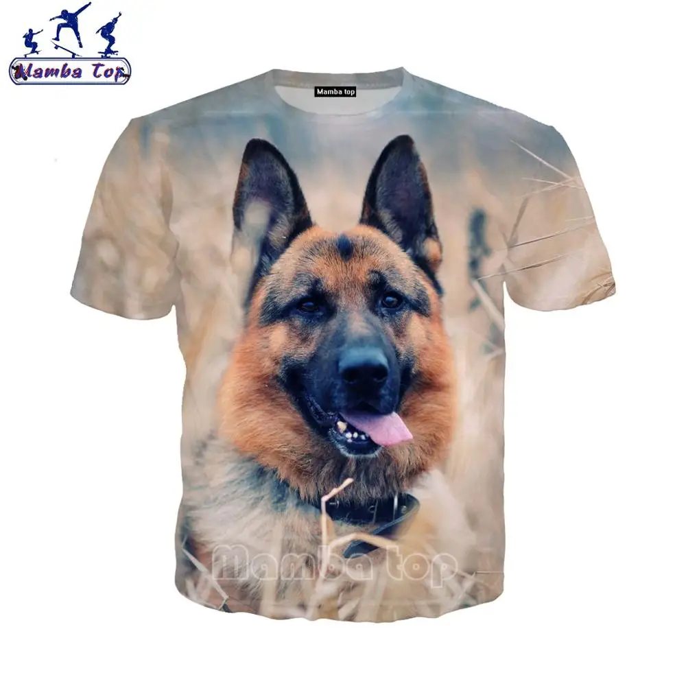 Мамба Топ Для женщин футболка 3D Пособия по немецкому языку овчарка Умное