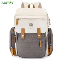 amtoy baby diaper backpack large diaper bag with insulated pockets stroller straps and changing pad travel nursing baby bag