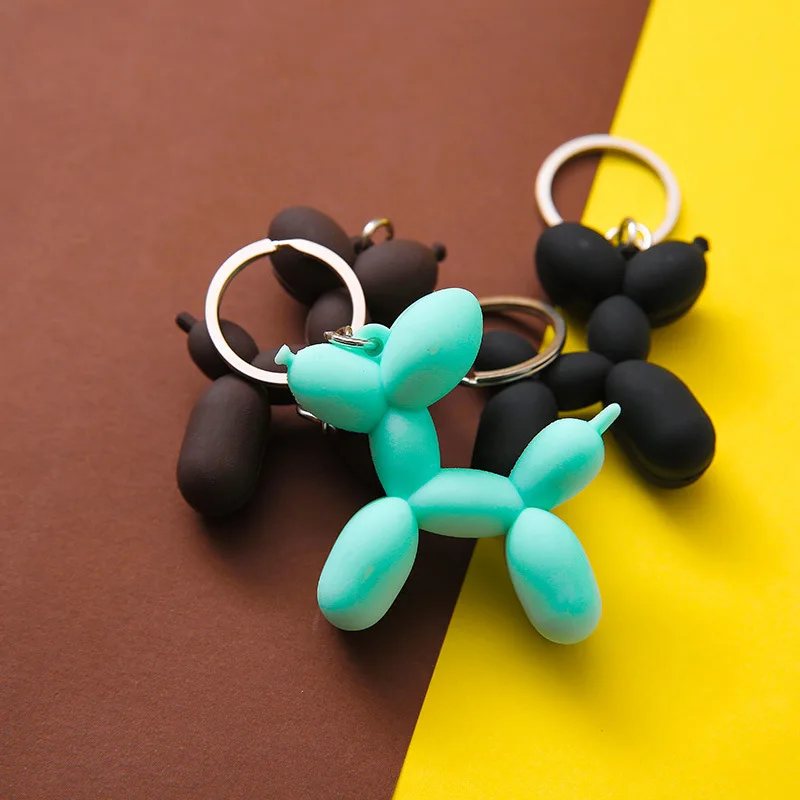 3Color Cartoon Balloon Dog Keyring Nice Gift 1Pcs Soft Rubber PVC Stereo Keychain DIY Pendant Car Interior Korean Style | Дом и сад