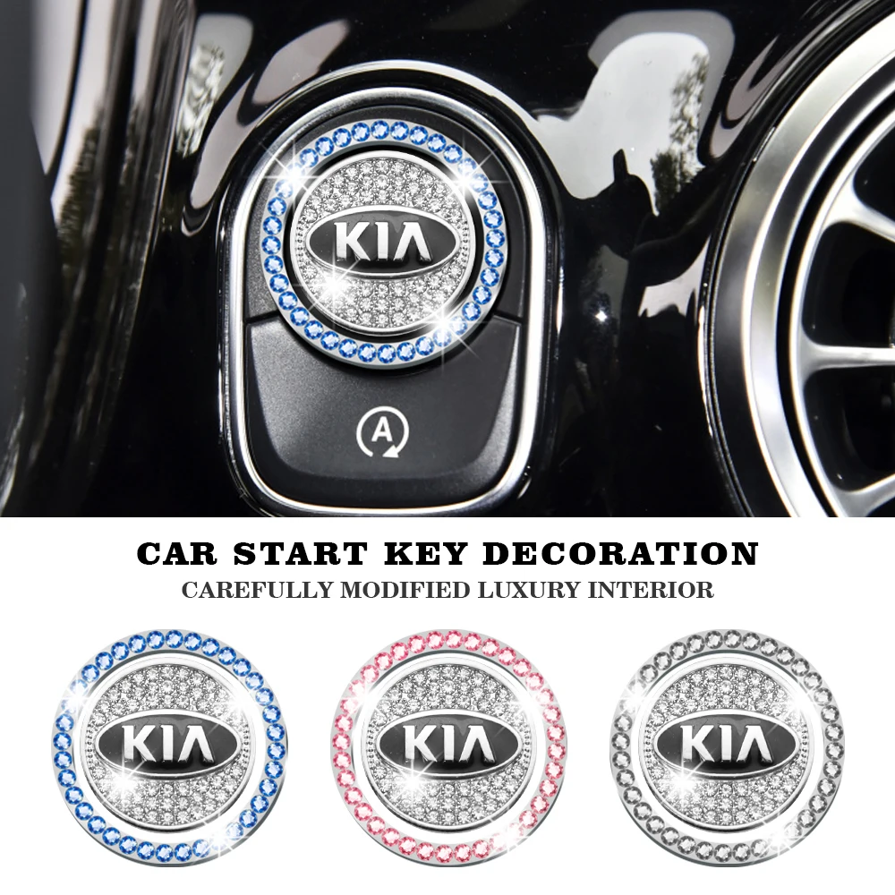 

Car Styling Engine Key Start Button Cover Stop Switch Crystal Decoration Stickers For KIA Cerato Sportage R K2 K3 K5 RIO Sorento