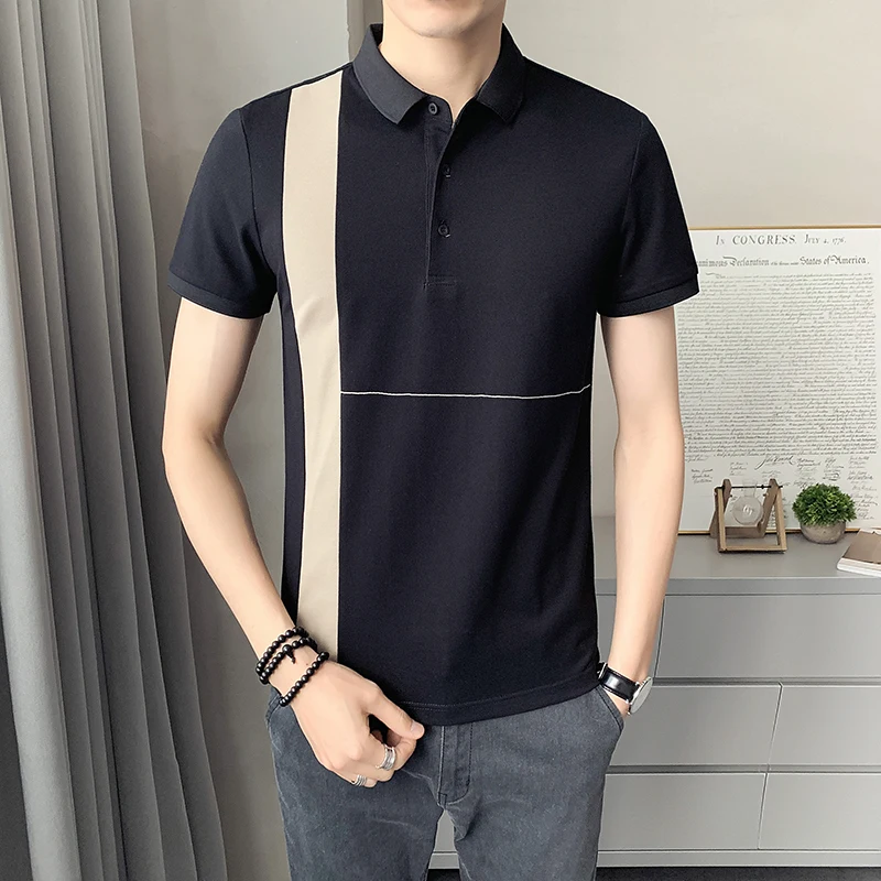

YASUGUOJI New 2021 Summer Fashion Mens Polo Shirts with Short Sleeve Business Casual Slim Breathable T Shirt Men Clothing Tops