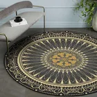Персидский стиль, круглые коврики и ковры для гостиной, классический цветочный принт, напольный коврик для спальни, кабинет, журнальный столик, коврики
