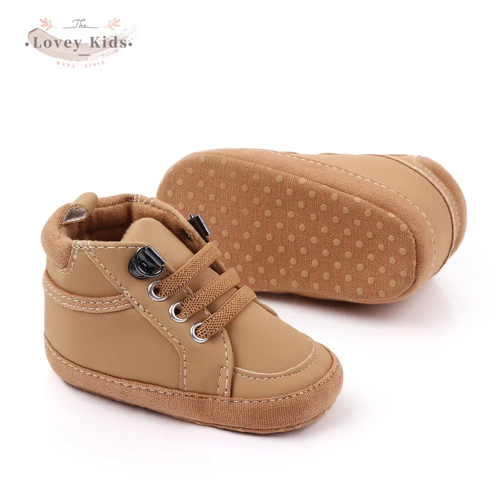 Осень зима 2020 обувь для маленьких мальчиков и девочек Кожаные Мягкие однотонные