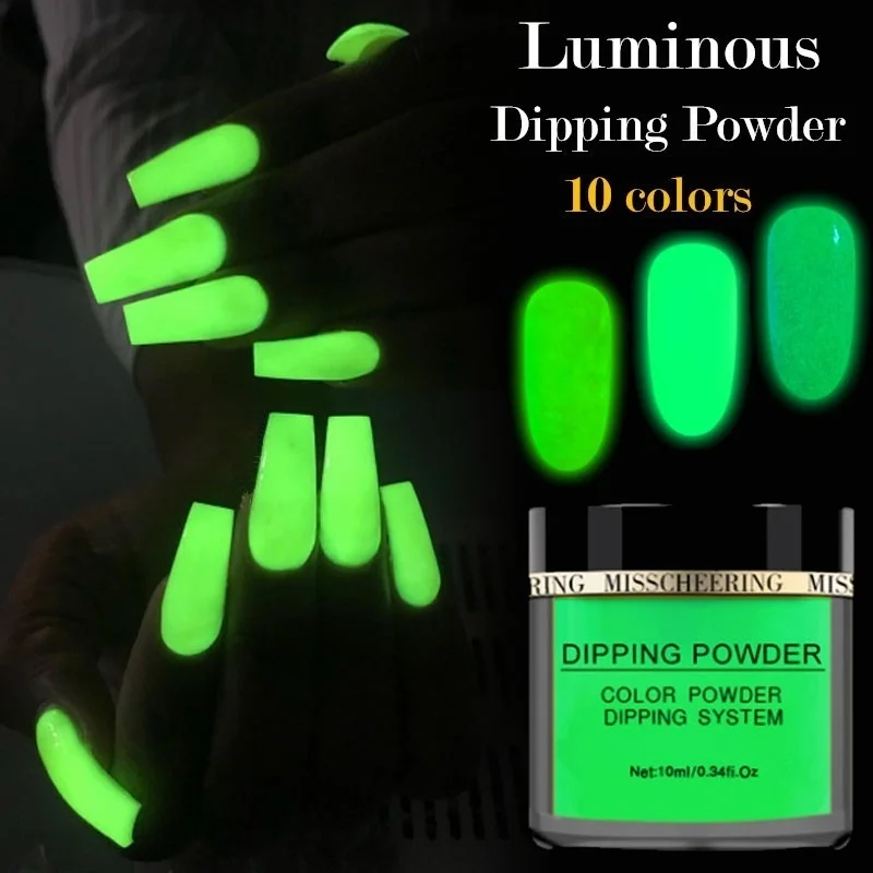 1 коробка Светящийся лак для ногтей порошок фосфорный блеск украшения УФ гель без