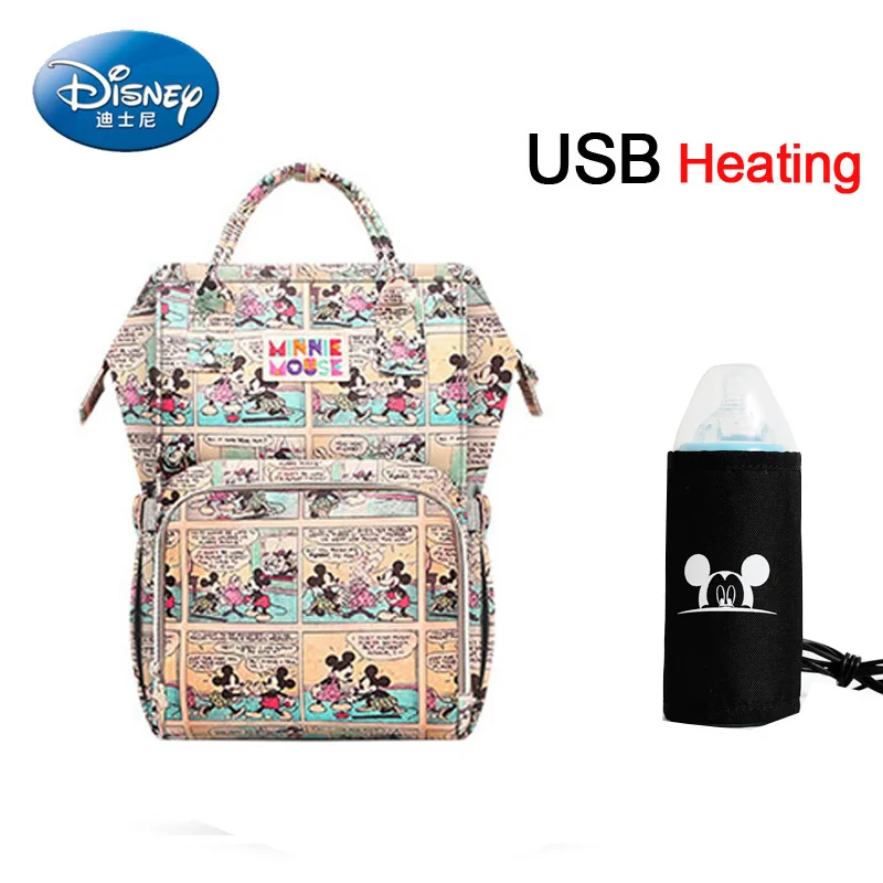 B115 Сумка для подгузников disney, рюкзак, USB бутылочка, изоляционные сумки, Минни, Микки, большая емкость, для путешествий, Оксфорд, для кормления ребенка, Мумия, сумочка - Цвет: B115