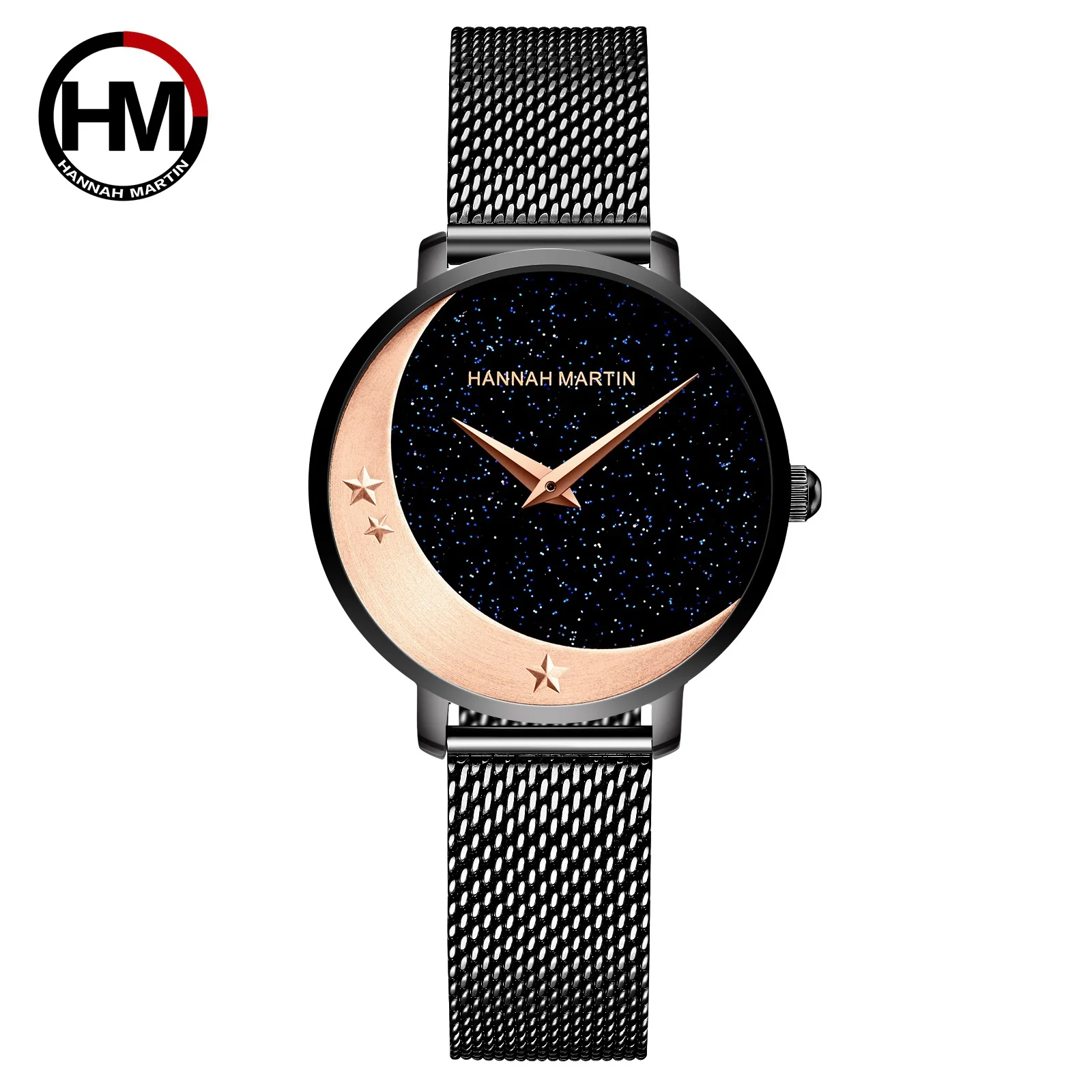 

2021 Lady Luxurious Small Watches Creaative Moon Face Japan 2035 Movement 3 Bar Female Wrist Watch for Women
