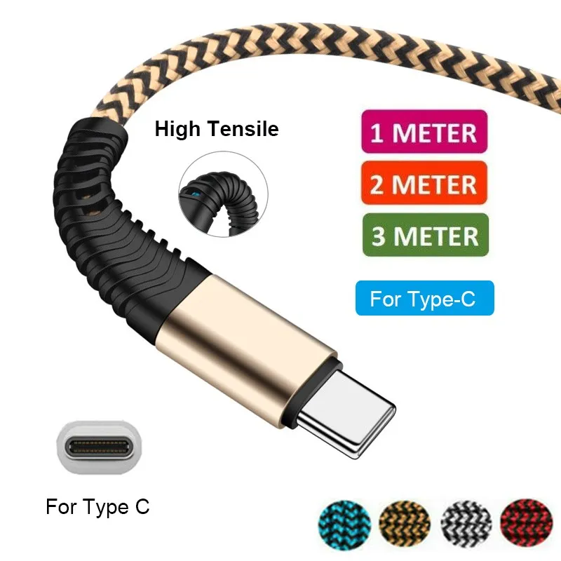 

UGI 1-3M High Tensile Fast Charge Date Type-C Cable USB C For Samsung Galaxy S8 S9 S10 Plus 10+ Note A90 A80 Huawei P20 P30 P40