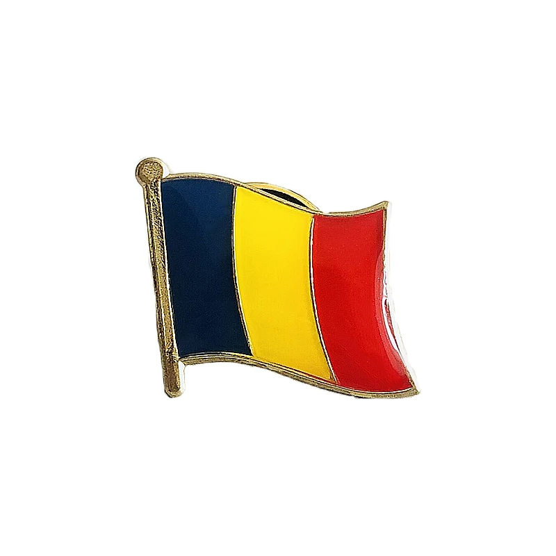 Romania National Flag Lapel Pins Crystal Epoxy Metal Enamel Badge Paint Brooch Souvenir Suit personality Commemorative | Дом и сад