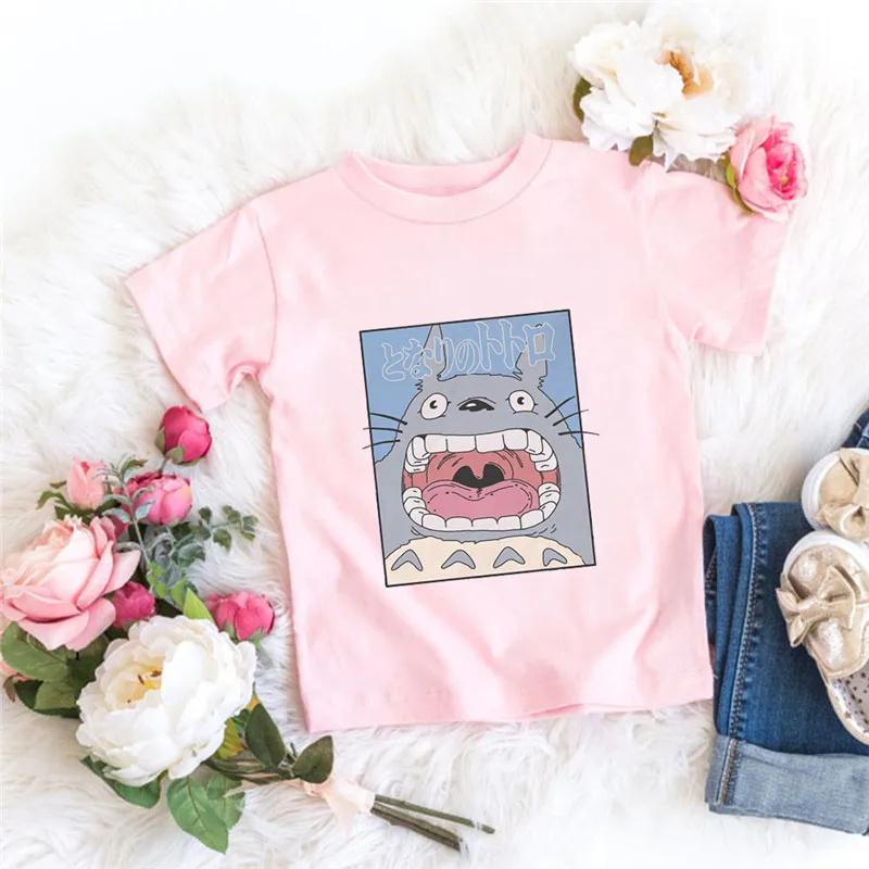 

Unisex Kids T Shirt 2-14 Years Children Totoro Print Funny Baby Casual Boys Girls Cartoon Short Sleeve Summer Fashion Tops Tee