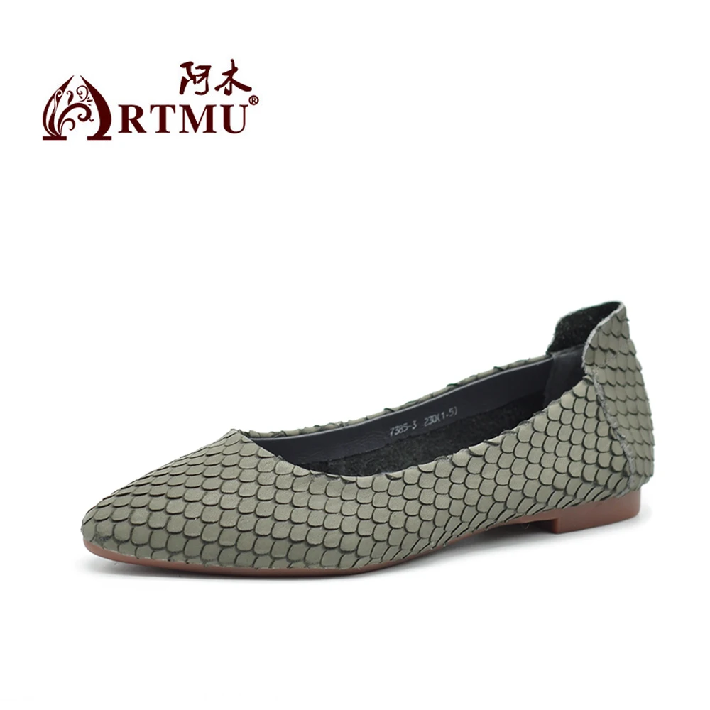 Туфли Artmu женские мягкие натуральная кожа заостренный носок плоская подошва