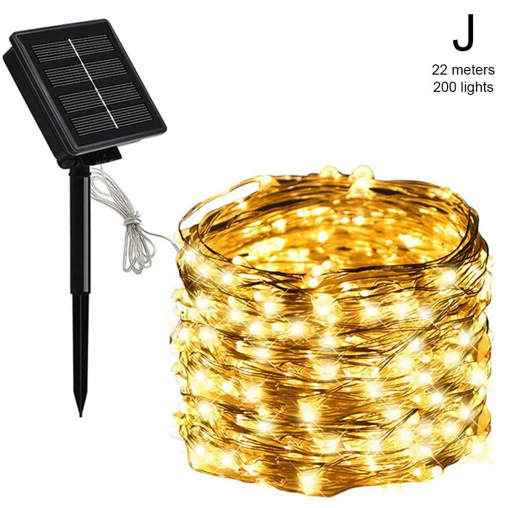 

Водонепроницаемая 100 200 светодиодная уличная гирлянда на солнечной батарее, Рождественская Праздничная гирлянда, украшение для сада