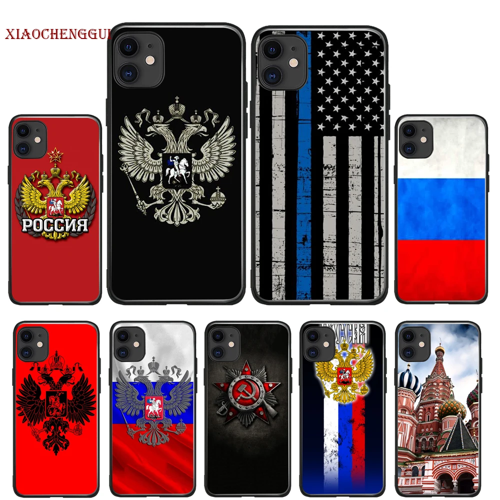 Мягкий чехол для телефона с российским гербом США и принтом флага iphone 13 11 12 pro max mini