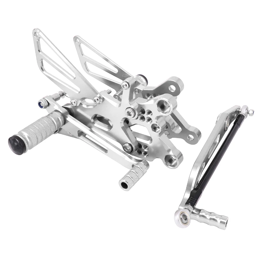CNC регулируемый заготовка подножки педали для YAMAHA YZFR6 YZF-R6 YZF R6 2006 2007 2008 2009 2010 2011 2012 2013 - Цвет: Серебристый