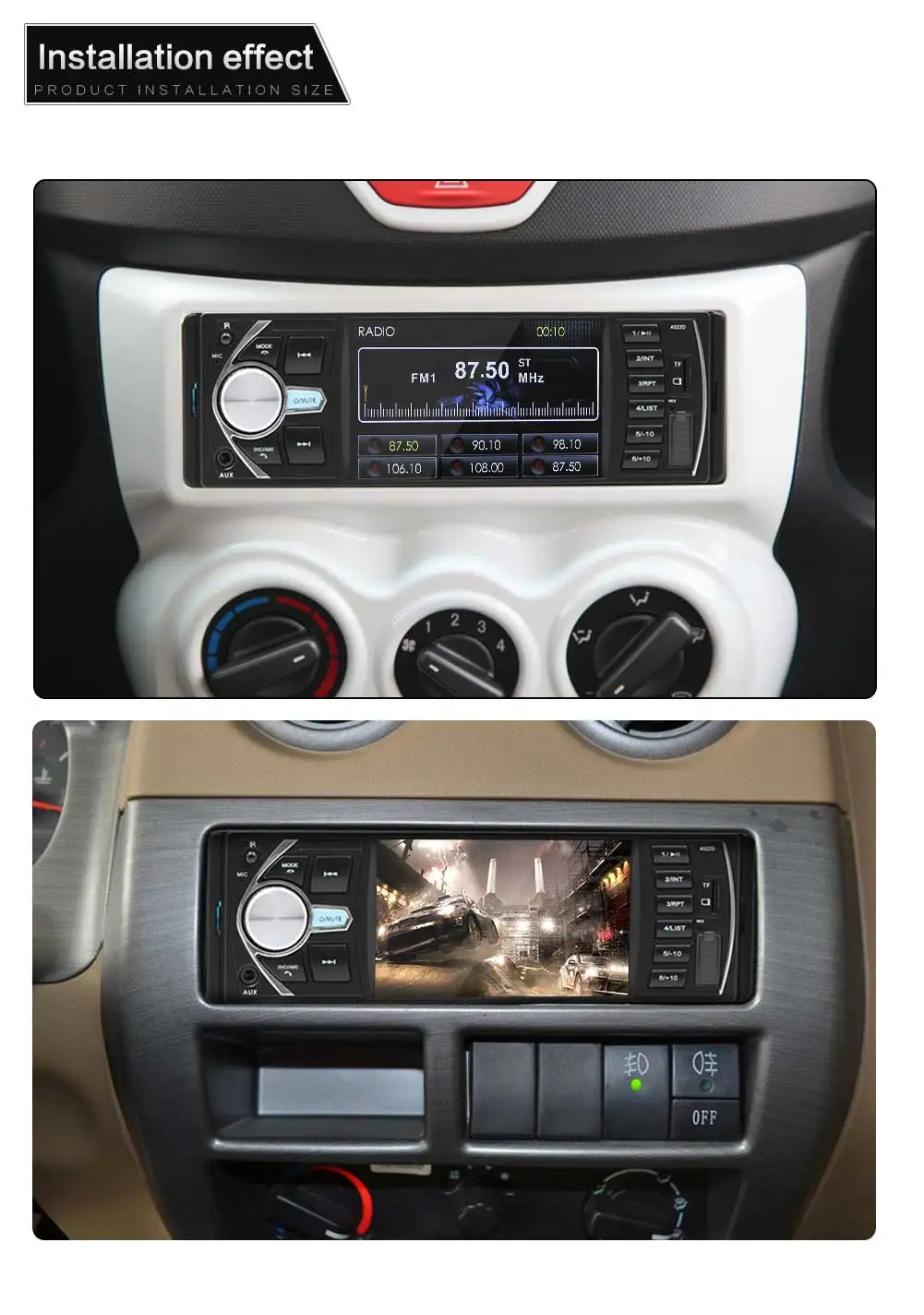 4 1 "Автомагнитола радио MP3 Bluetooth Автомобильный USB SD AUX 1DIN ISO автомобильное RC + CAM |