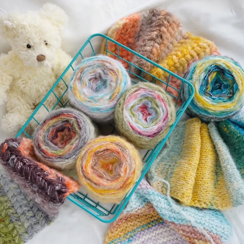 100 г/шар Мягкая шерстяная мохеровая пряжа для ручного вязания вязание крючком