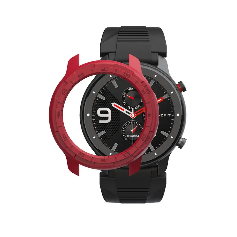Для Amazfit GTR 47 мм чехол защитный чехол умных часов для Xiaomi Huami Smartwatch крышка аксессуары - Цвет: Красный