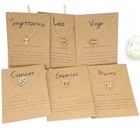 zodiac necklaces for women girl libra capricorn scorpio sagittarius necklace gifts message card constellation pendant jewelry