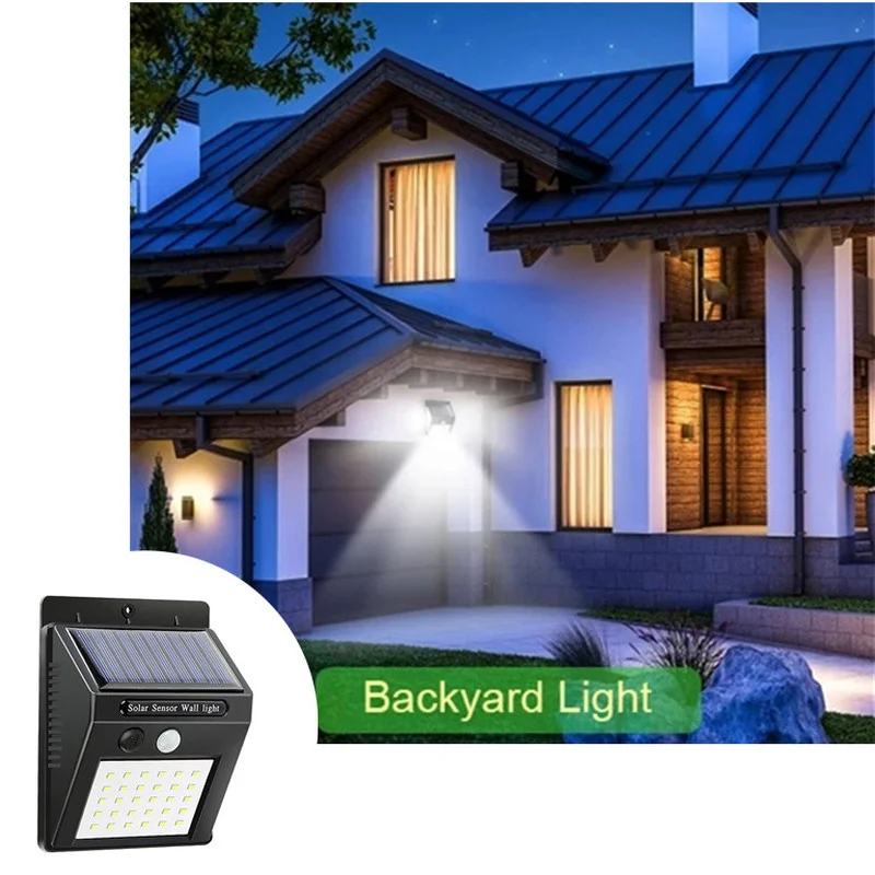 

100 LED Solar Light Outdoor Solar Lamp PIR Motion Senso Wall Light Waterproof Solar Powered Sunlight for Garden Party Decoration