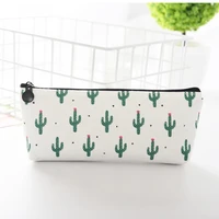 school pencil case cactus canvas pencil case for student large capacity zipper pencil bag school office supply gift stationery