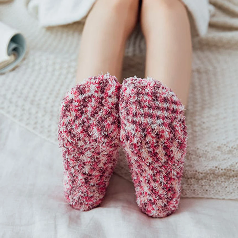 

Fluffy Floor Socks Winter Warm Hosiery Short Socks Coral Fleece Sleep Socks Animal Panda Pigs Bear Thick Sock