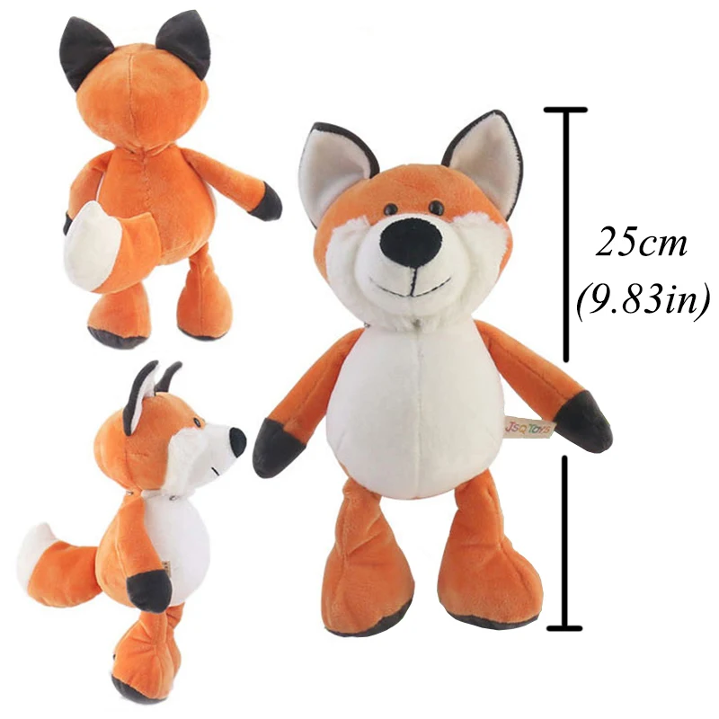 

25cm Cute Animals Soft Plush Toy Elephant Monkey Raccoon Fox Lion Tiger Plush Animal Dolls For Kids Gifts