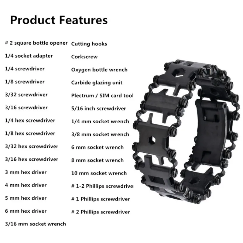 Носимых протектора 3 см 29 в 1 Многофункциональный инструмент браслет ремешок