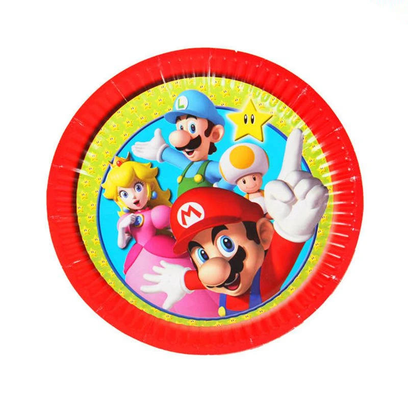Бумажная тарелка в стиле Super Mario для вечеринки кружка салфетка баннер скатерть
