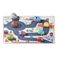 8pcs children stacking car toy play vehicles toys with play mat fun cartoon board game for 1 3 years old baby