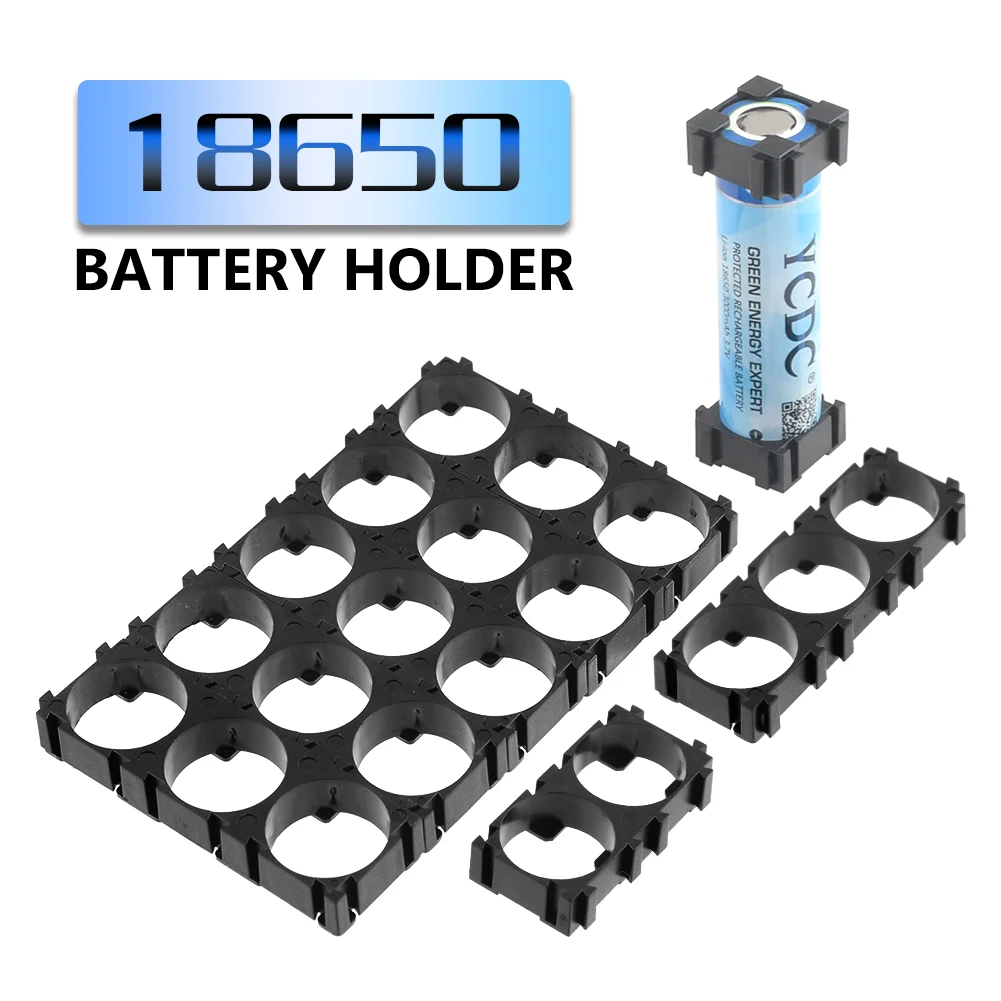 

20pcs Plastic 18650 Battery Pack Holder Bracket Cylindrical Plastic Batery Case Anti Vibration For DIY Pack 1/2/3 18650 Battery