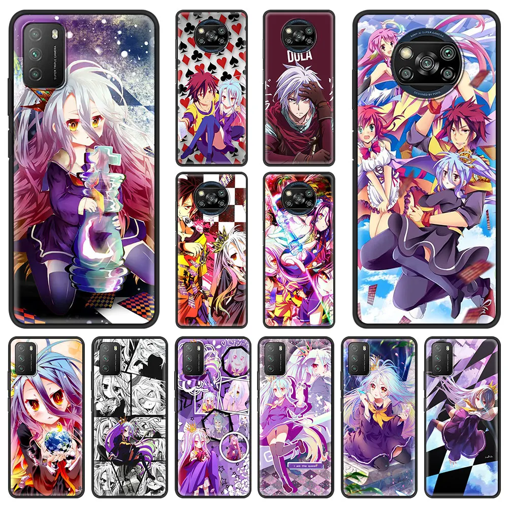 

Чехол для телефона с аниме NO GAME NO LIFE, роскошный силиконовый черный чехол для Xiaomi Poco X3 NFC M3 F3 Mi Note 10 Lite 11 10T Pro 5G 9T