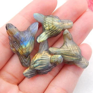 1 шт., гравированный лабрадорит, модная красивая подвеска в виде головы волка, бусина 23x17x9 мм, 3,3 г