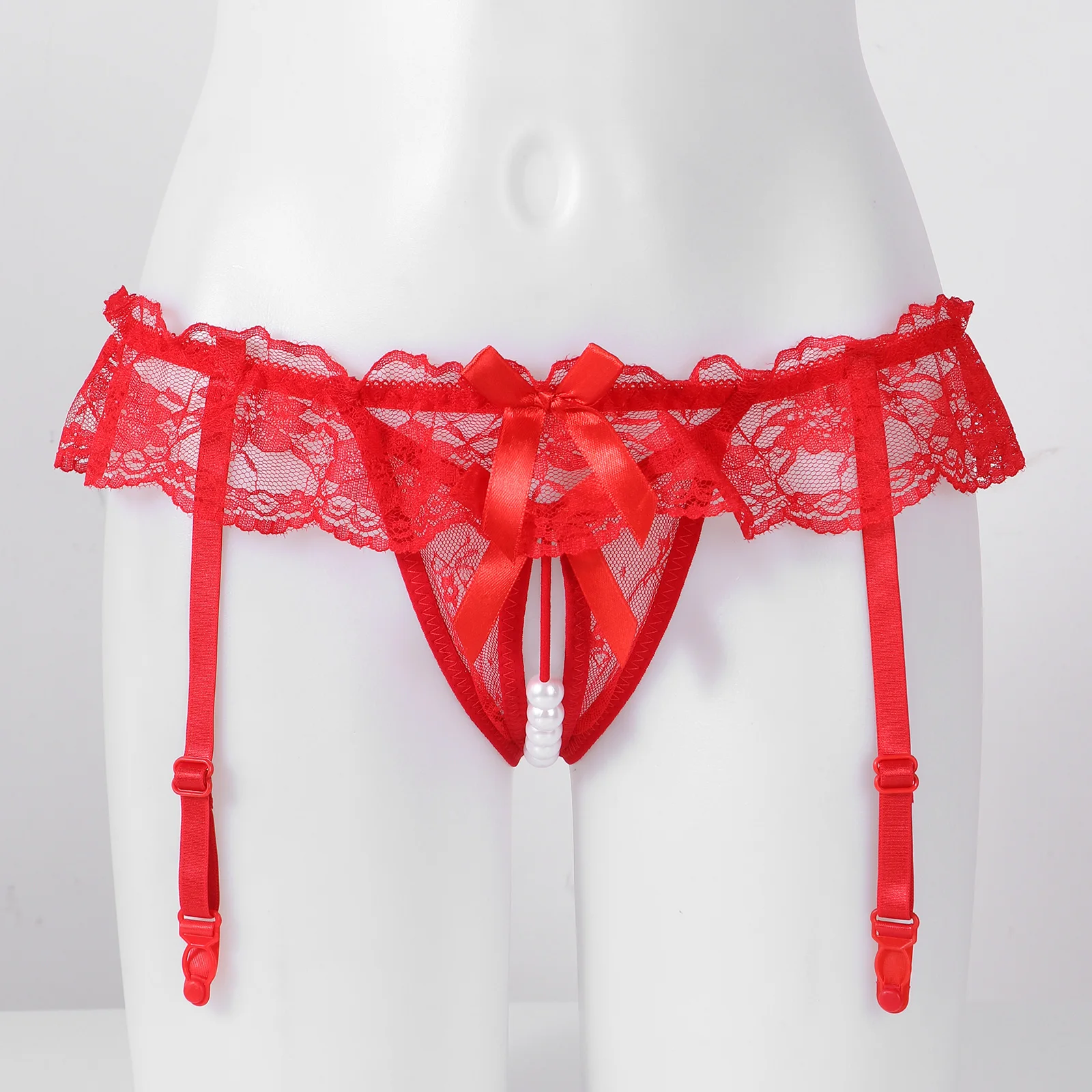 Женские стринги с искусственным жемчугом Подвязки для нижнего белья Цветочная