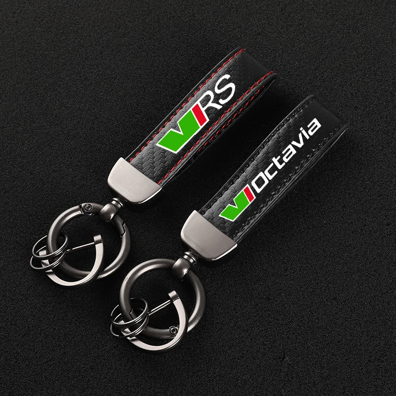 Брелок из углеродного волокна и кожи для автомобиля спортивный брелок VRS OCTAVIA KAMIQ